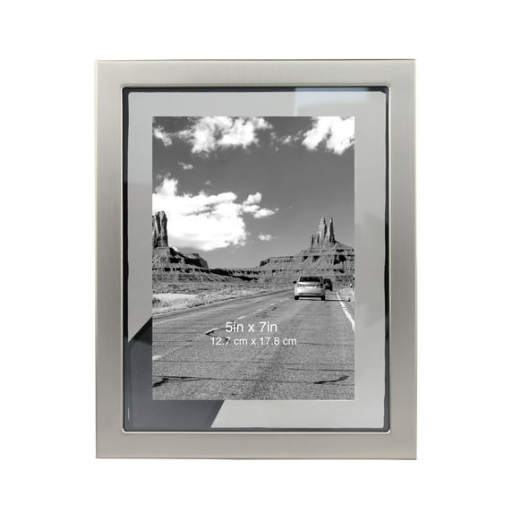 Better Homes & Gardens 5" x 7" Rectangle Metal Tabletop Floating Picture Frame, Silver
