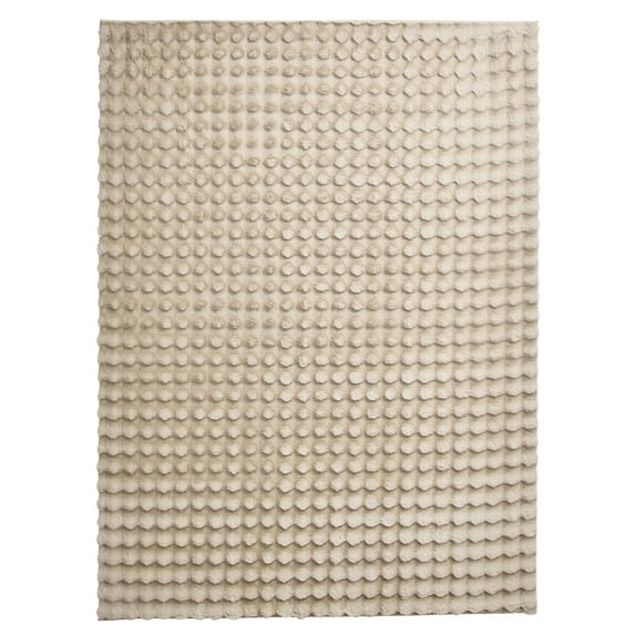 Better Homes & Gardens Beige Faux Fur Bubbles Indoor Area Rug, 5'x7'