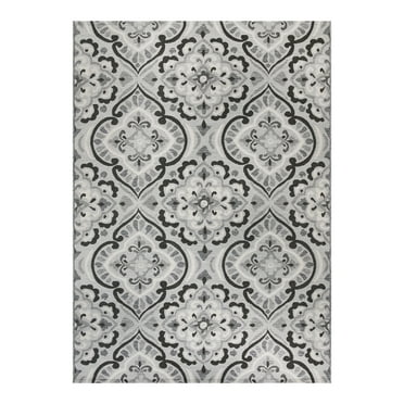 Better Homes & Gardens 5'x7' Black and White Medallion Outdoor Rug