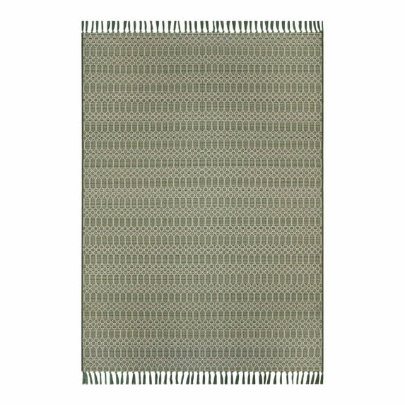 Better Homes & Gardens 5’x7’ Green Tassel Outdoor Rug