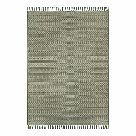 Better Homes & Gardens 5’x7’ Green Tassel Outdoor Rug