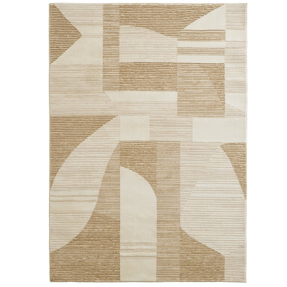 Better Homes & Gardens Neutral Modern Shapes Abstract Indoor Area Rug, 5'x7'