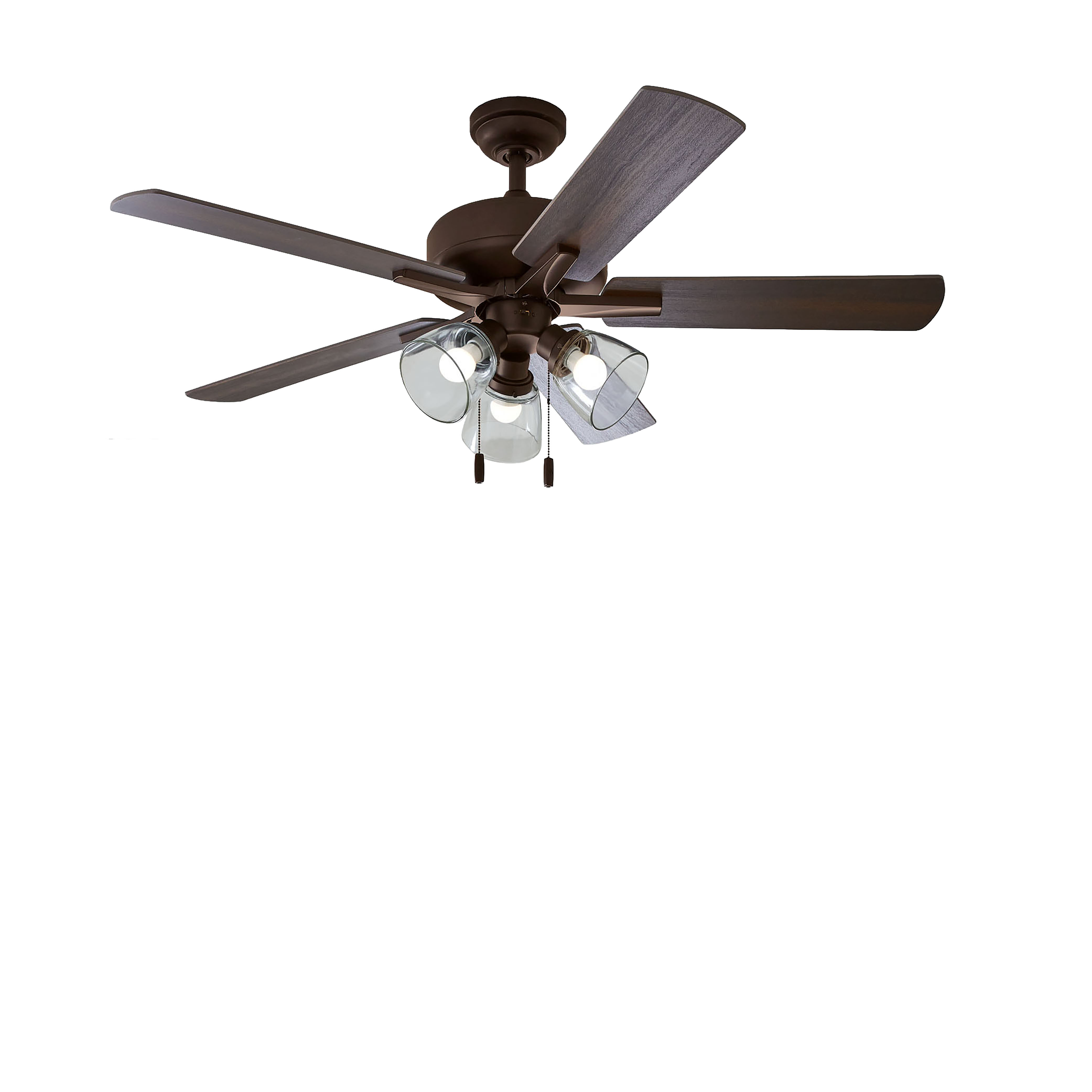 Better Homes & Gardens 52" Bronze Coastal Ceiling Fan, 5 Reversible Blade, 3 LED Bulbs Included - image 1 of 10