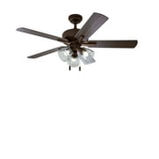 Better Homes & Gardens 52" Bronze Coastal Ceiling Fan, 5 Reversible Blades, 3 LED Bulbs Included