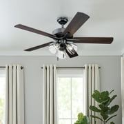 Better Homes & Gardens 52" Bronze Transitional Ceiling Fan, 5 Reversible Blades, 3 LED Bulbs Included