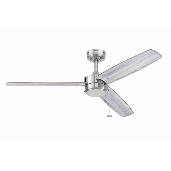 Better Homes & Gardens 52” Satin Nickel Indoor/Outdoor 3 Blade Ceiling Fan with Reverse Airflow