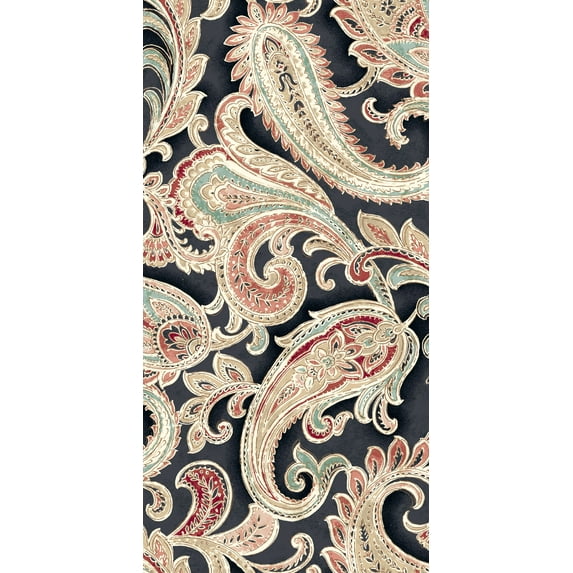 Better Homes & Gardens 54” 100% Cotton Fabric, 8 Yard by the Bolt, Painterly Paisley Black