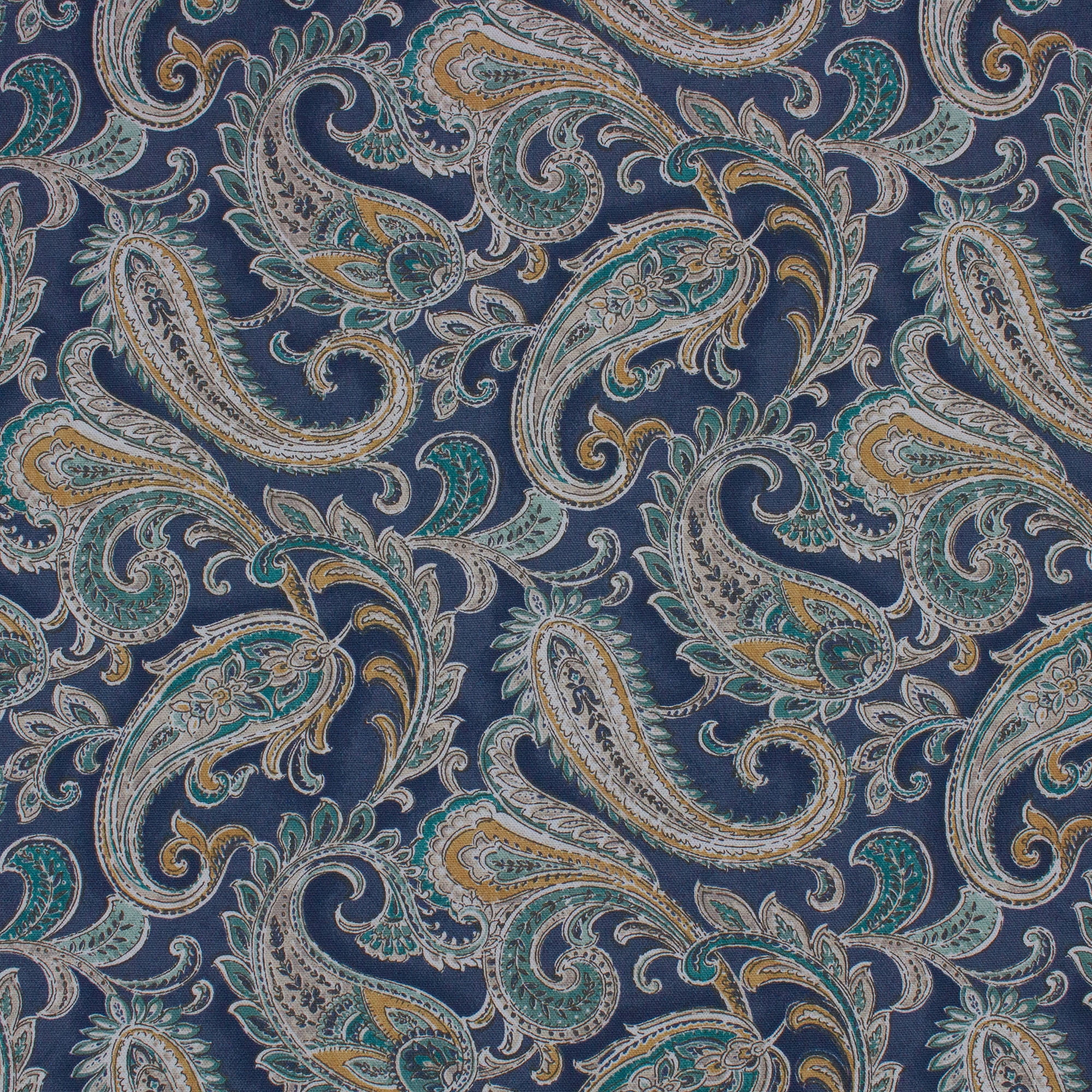 Better Homes & Gardens 54” Width 100% Cotton Fabric, 8 Yard by the Bolt, Painterly Paisley Blue