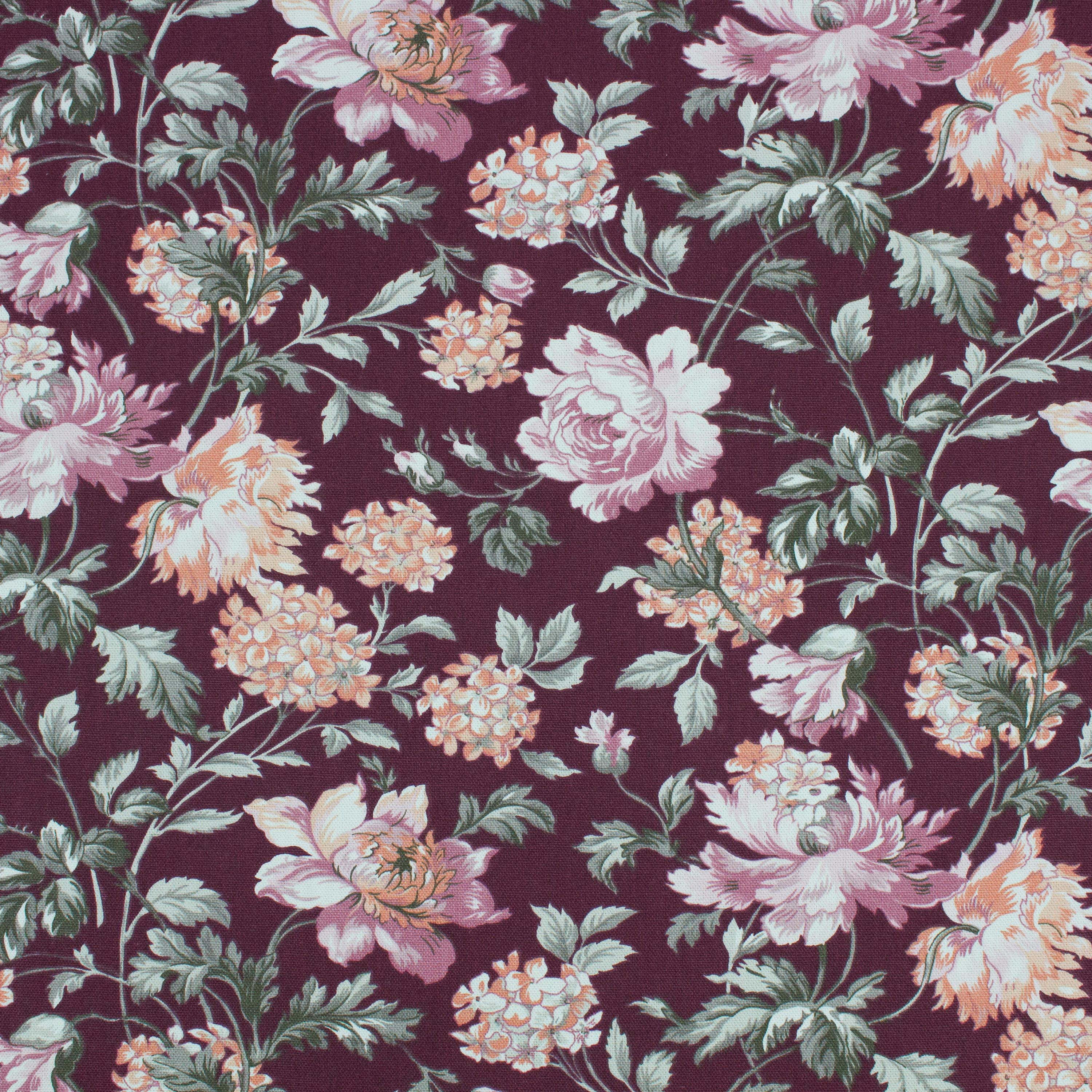 Better Homes & Gardens 54” Width 100% Cotton Fabric, 8 Yard by the Bolt, Traditional Floral Purple