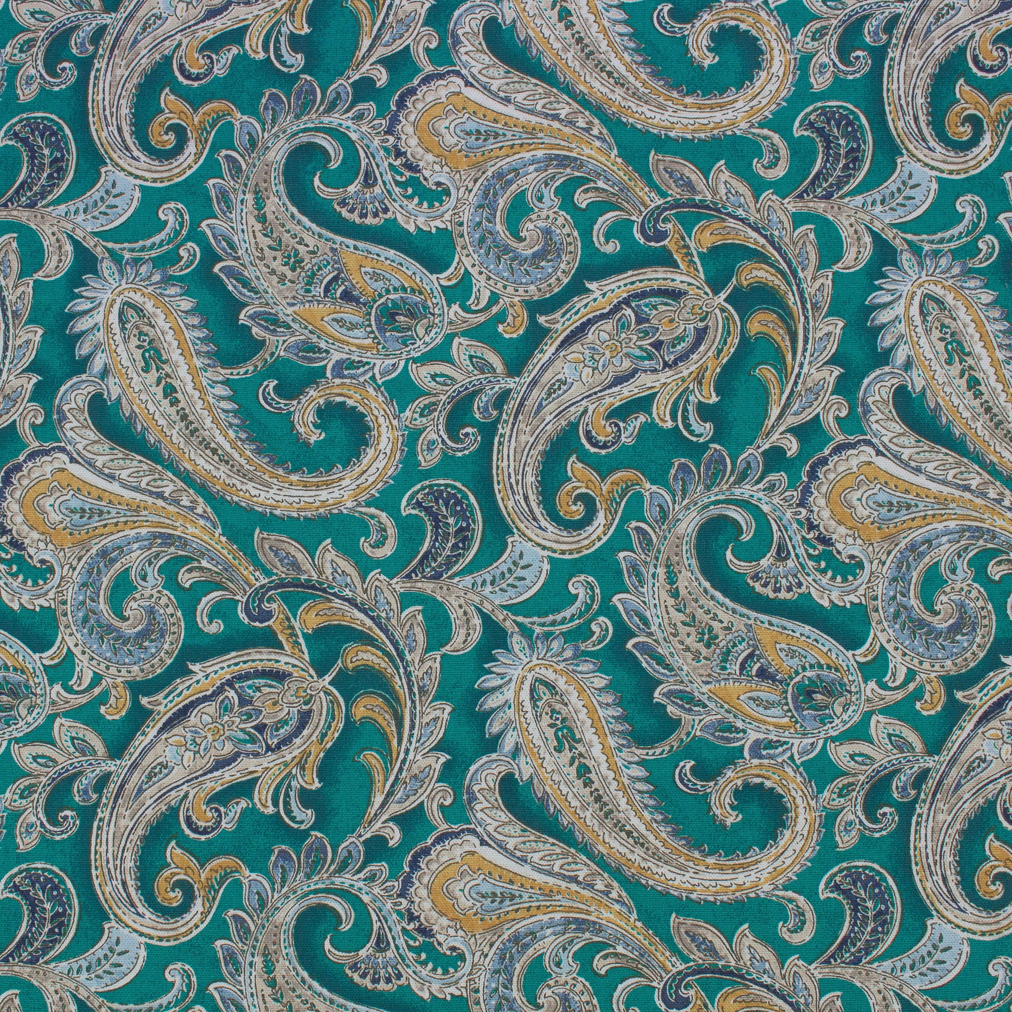 Better Homes & Gardens 54” Width100% Cotton Fabric, 8 Yard by the Bolt, Painterly Paisley Teal