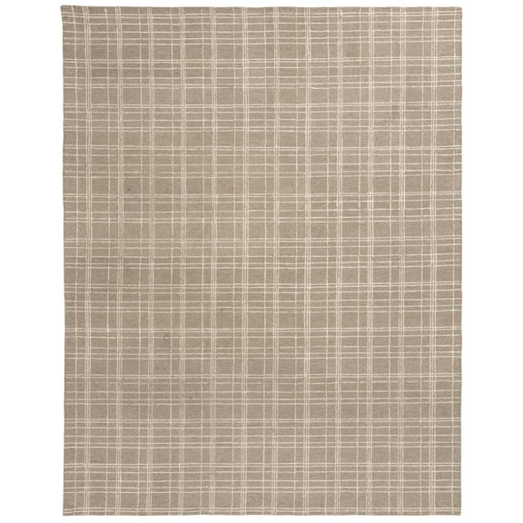 Better Homes & Gardens Beige Plaid Wool Indoor Area Rug, 5x7