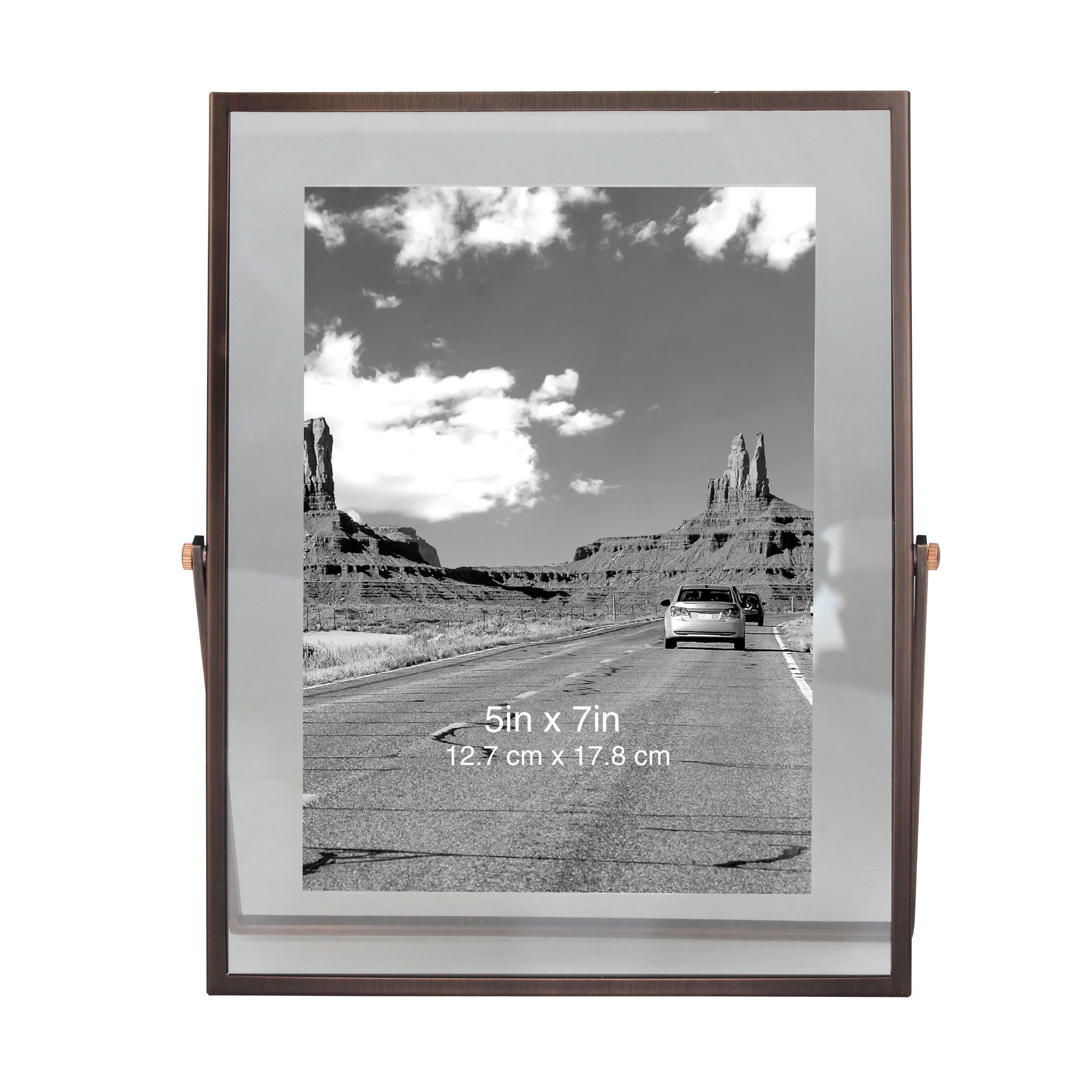 Better Homes & Gardens 5 x 7 Metal Tabletop Floating Picture Frame, Copper