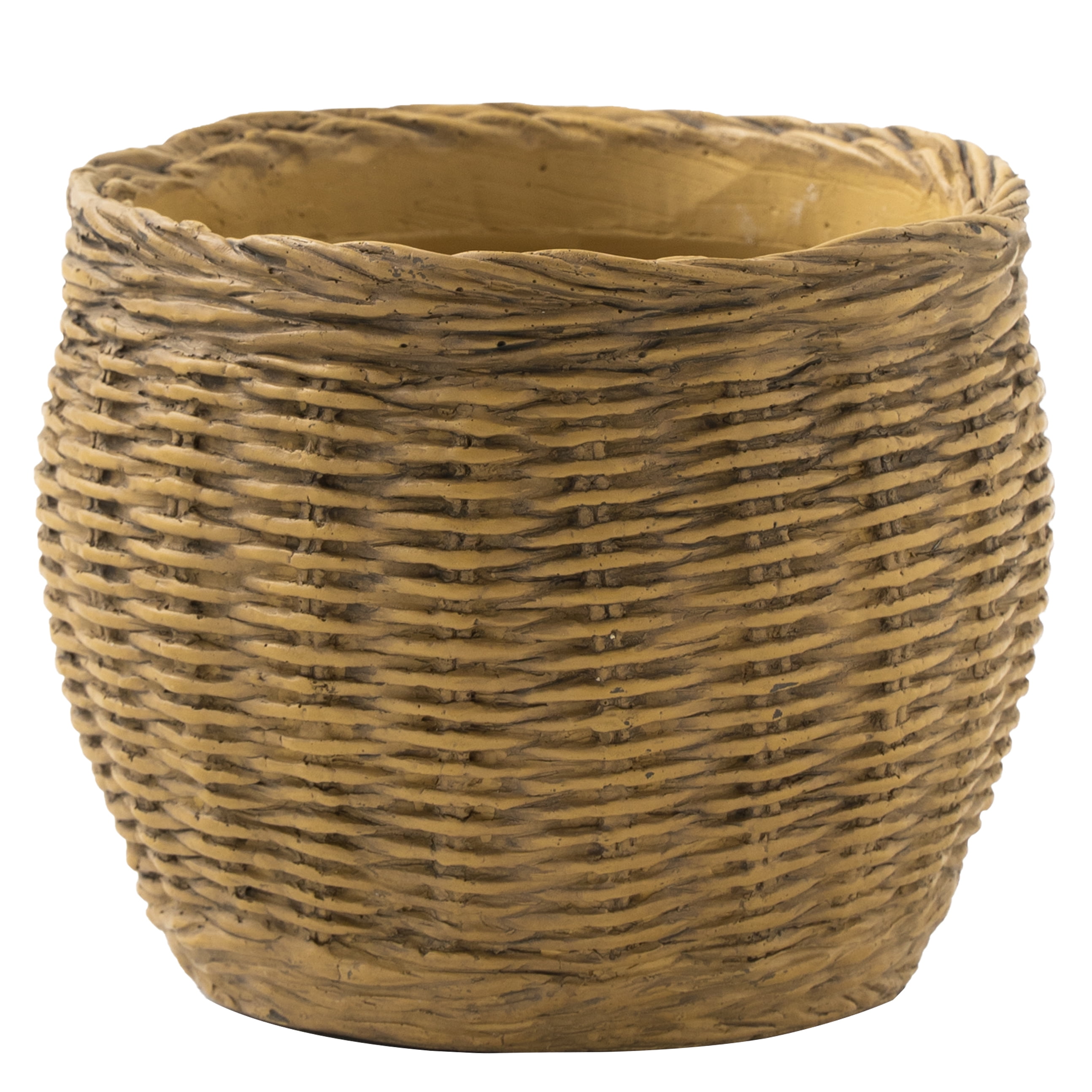 Better Homes & Gardens 6.1" x 6.1" x 4.8" Concrete Basket Planter, Brown
