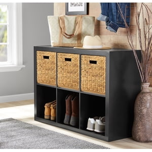 Organizador de almacenamiento de 6 cubos Better Homes & Gardens, negro sólido