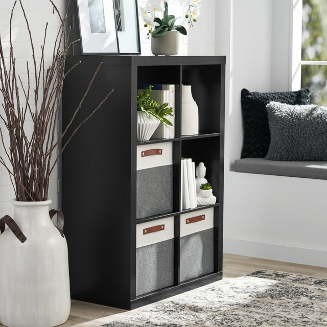 Better Homes & Gardens 6-Cube Storage Organizer, Solid Black