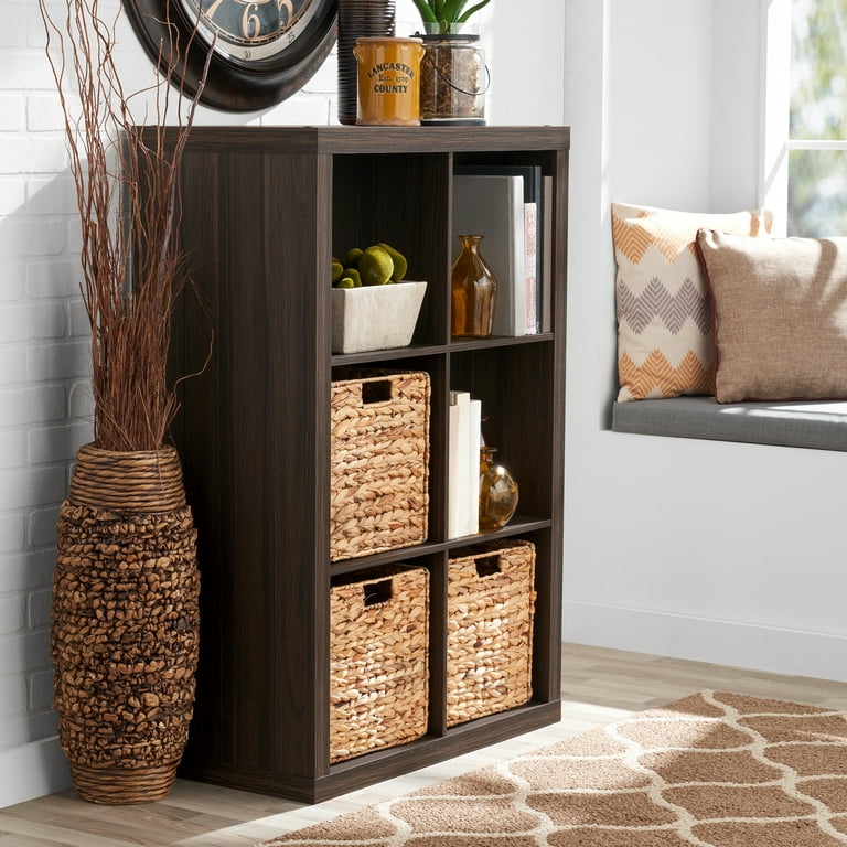 Better Homes Gardens 6 Cube Storage Organizer Tobacco Oak