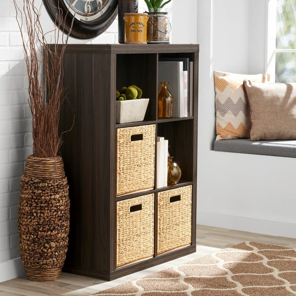 Better Homes & Gardens 6 Cube Storage Organizer, Tobacco Oak