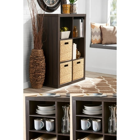 Better Homes & Gardens 6 Cube with 2 Better Homes & Gardens H Cube Inserts, Tobacco Oak