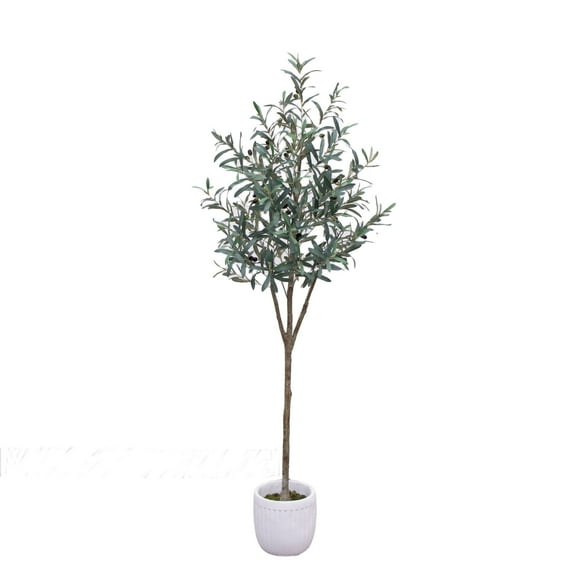 Better Homes & Gardens 6'H Artificial Indoor Olive Tree in Ceramic Plant Container