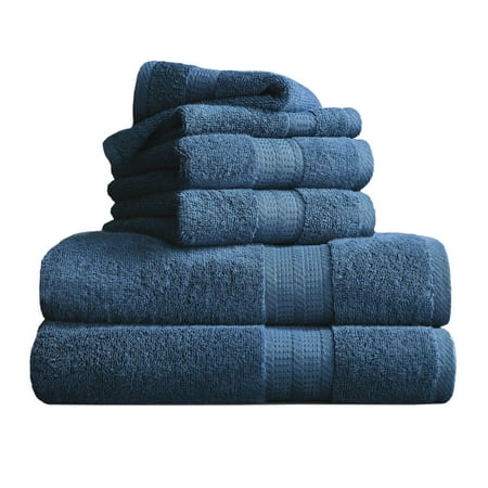 Better Homes & Gardens 6-Piece Bath Set, Solid Blue