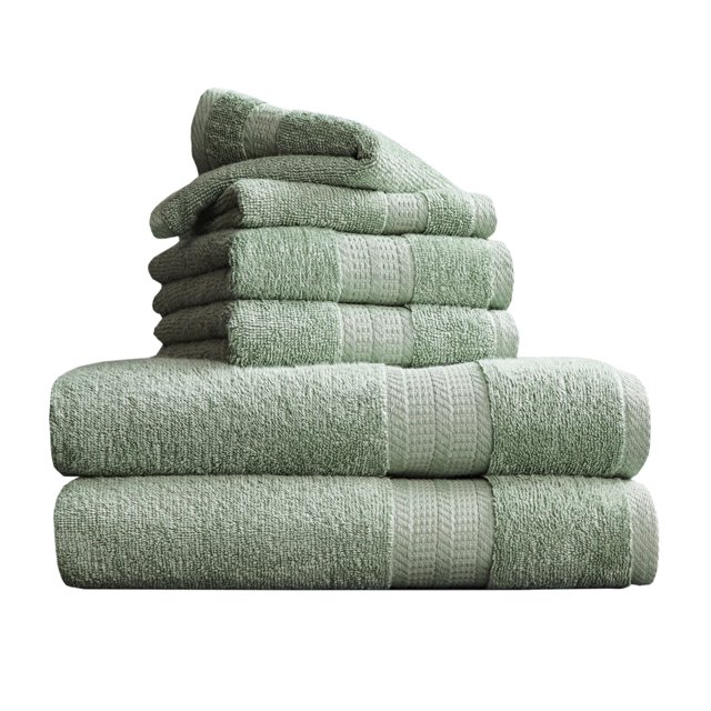 Better Homes & Gardens 6Piece Bath Towel Set, Solid Green