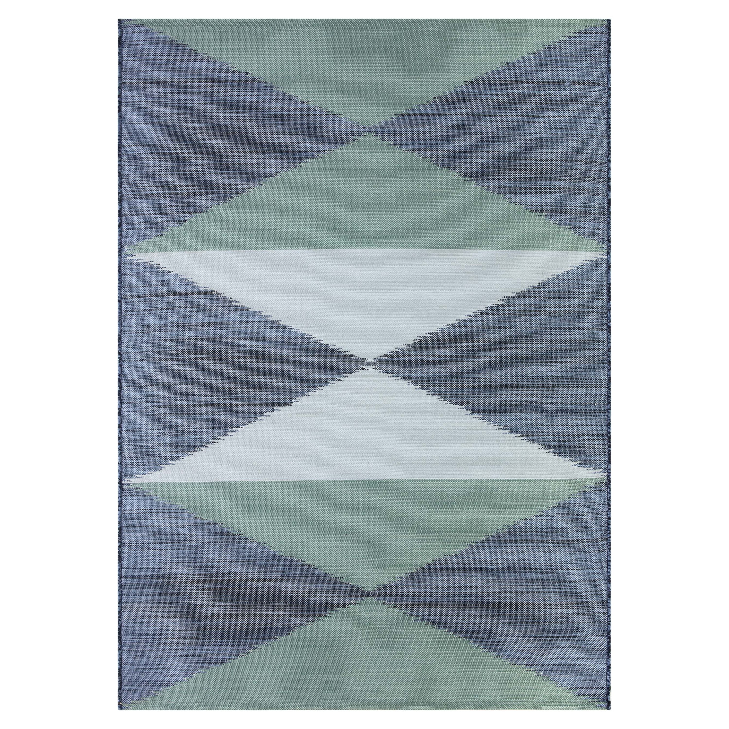 Better Homes & Gardens 6' x 9' Tonal Blue Diamond Outdoor Rug