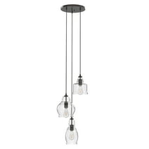 Better Homes & Gardens 61" Architectural 3-Light Pendant Light, Black Finish Clear Glass Shades