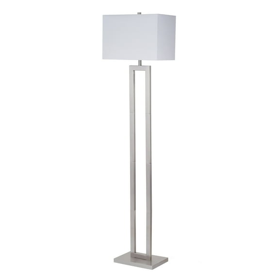 Better Homes & Gardens 61"H Metal Windowpane Floor Lamp, Silver Brushed Nickel Finish