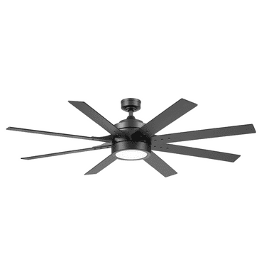 Better Homes & Gardens 62'' Black Modern LED Angled Indoor Ceiling Fan with Remote