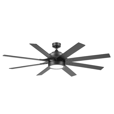 Better Homes & Gardens 62'' Black Modern LED Angled Indoor Ceiling Fan with Remote
