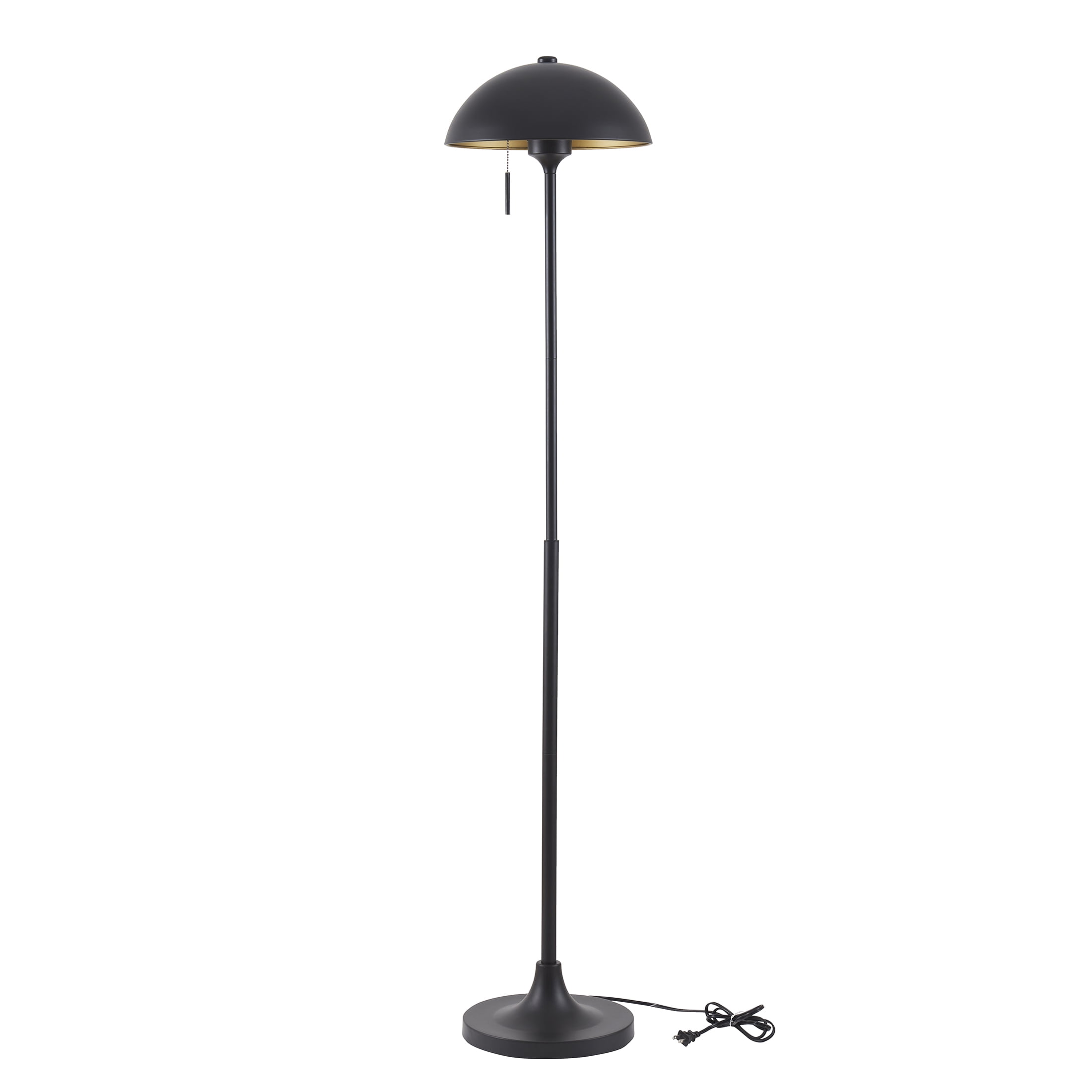 Better Homes & Gardens 62" Modern Dome Adult Floor Lamp, Black ...