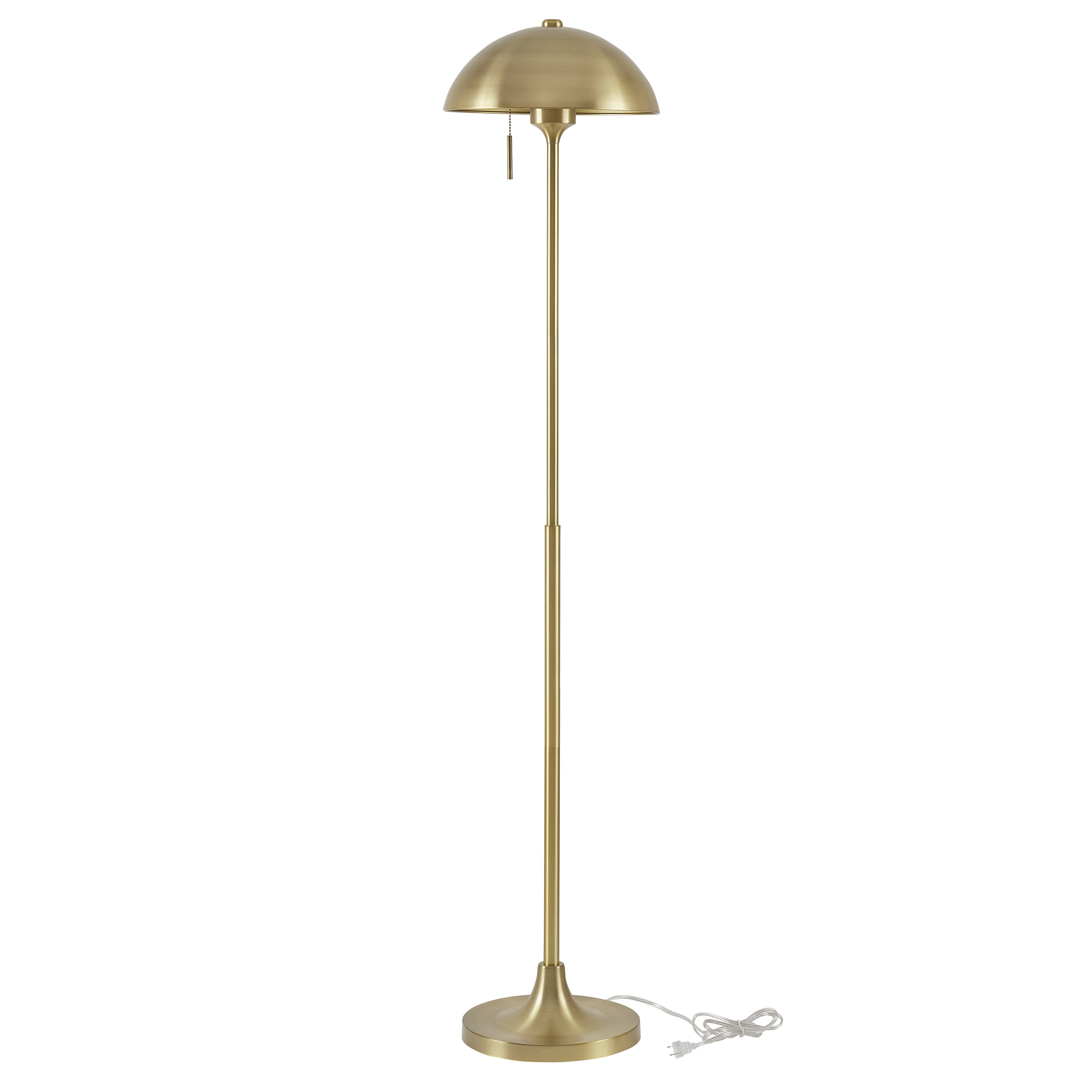 Better Homes & Gardens 62" Modern Pull-chain Brass Floor Lamp with Brass Dome Shade - Walmart.com