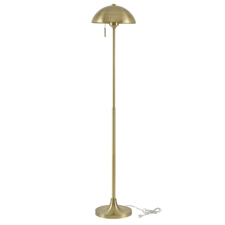 Better Homes & Gardens 62" Modern Pull-chain Brass Floor Lamp with Brass Dome Shade