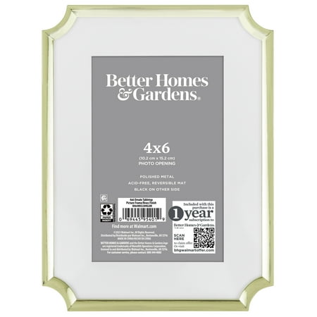 Better Homes & Gardens – 4x6 Picture Frame – Gold Ornate Matted Tabletop Photo Frame
