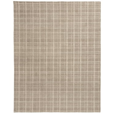 Better Homes & Gardens Beige Plaid Wool Indoor Area Rug, 7'10"x9'10"