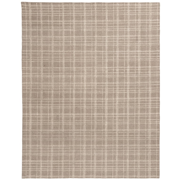 Better Homes & Gardens Beige Plaid Wool Indoor Area Rug, 7 ft 10 in x 9 ft 10 in, Size: 7' 10 inchx9' 10 inch