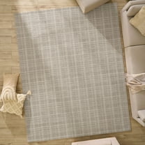 Better Homes & Gardens 7'10"x9'10" Beige Plaid Wool Indoor Area Rug