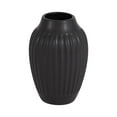 thumbnail interactive-video image 1 of Better Homes & Gardens 7.5" Ribbed Matte Black Ceramic Curved Vase, 1 of 11