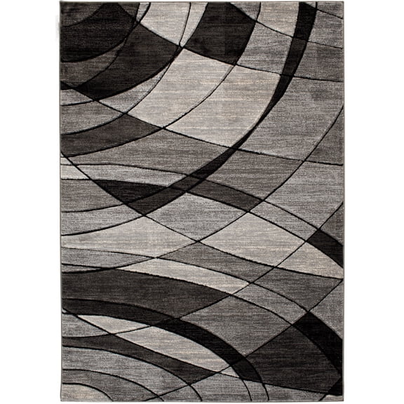 Better Homes & Gardens Gray Abstract Indoor Area Rug, 7'6"x9'6"