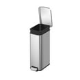 thumbnail image 1 of Better Homes & Gardens Kitchen Trash Can, 7.9 Gallon Stainless Steel Slim Step Garbage Bin with Soft Close Lid, Silver, 1 of 13