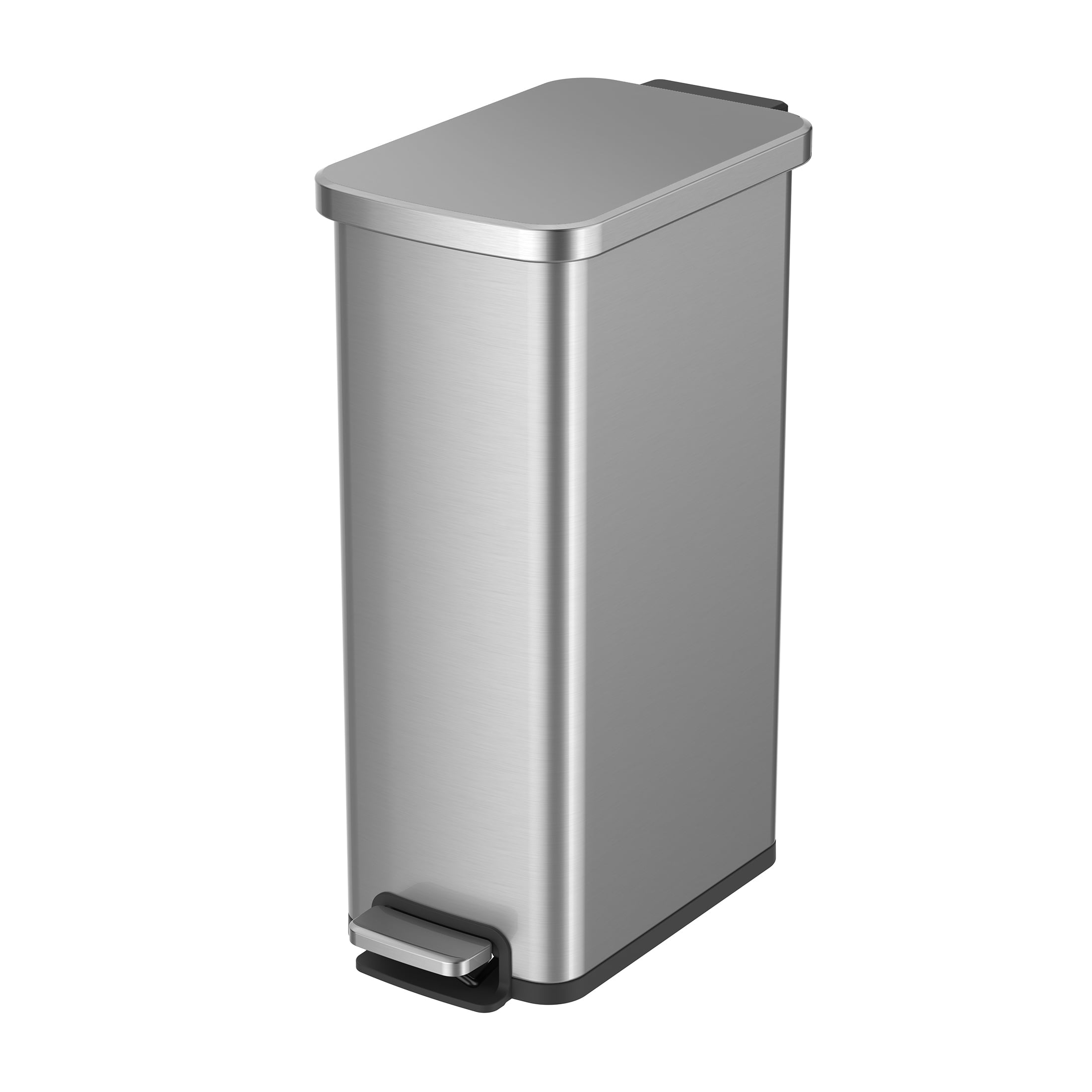  MevUs 7.9 Gallon Trash Can. Plastic Round Step Kitchen Trash  Can, Silver : Industrial & Scientific