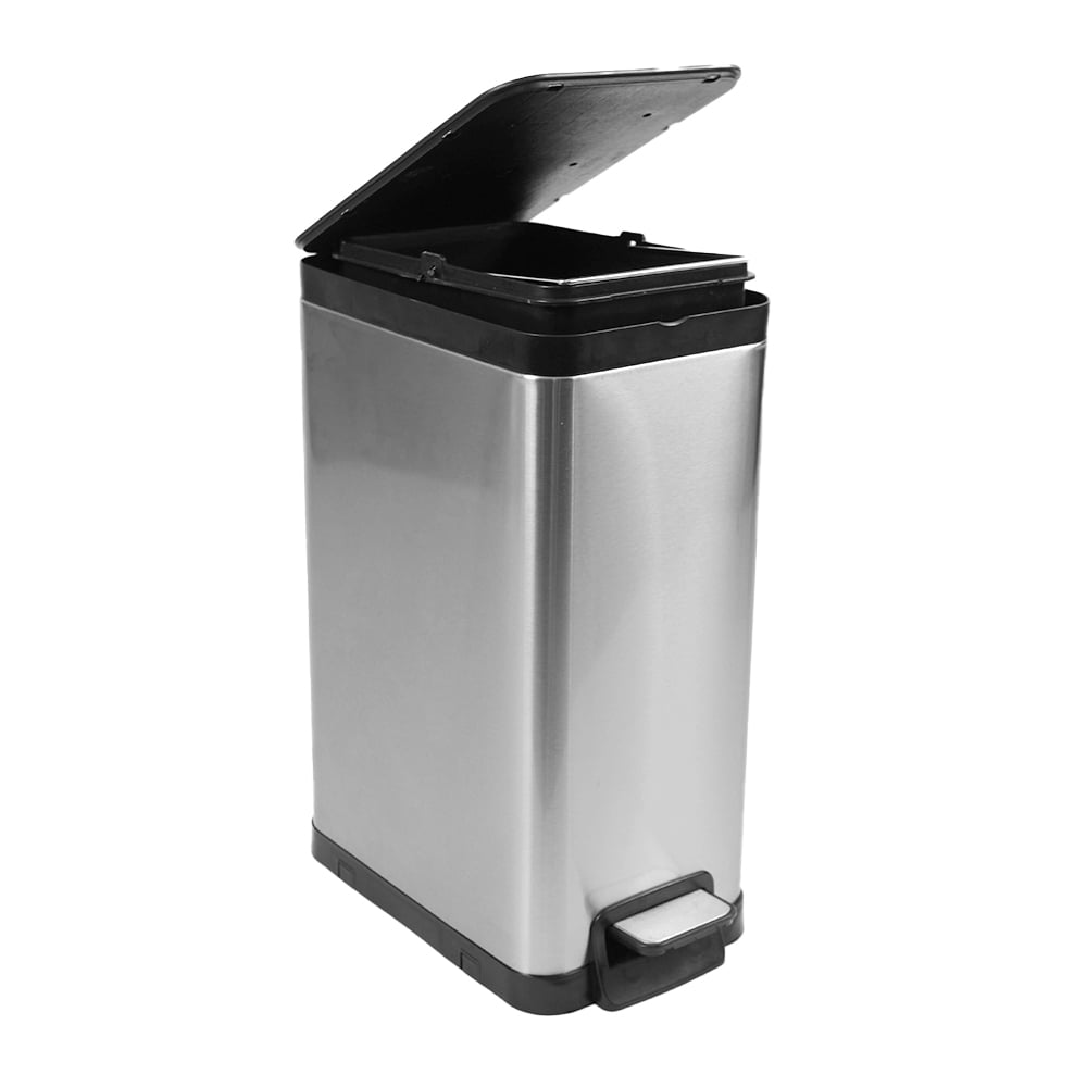7.9 Gallon Trash Can Stainless Steel Oval Kitchen Trash Can
