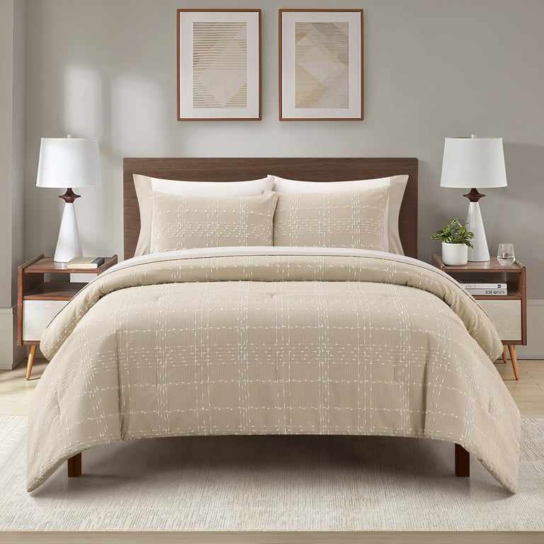 Amazon.com: HYMOKEGE Beige King Size Comforter Set  Bed set beige 7 pieces good material excellent price display picture 1