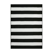 Better Homes & Gardens 7' x 10' Black and White Cabana Stripe Outdoor Rug