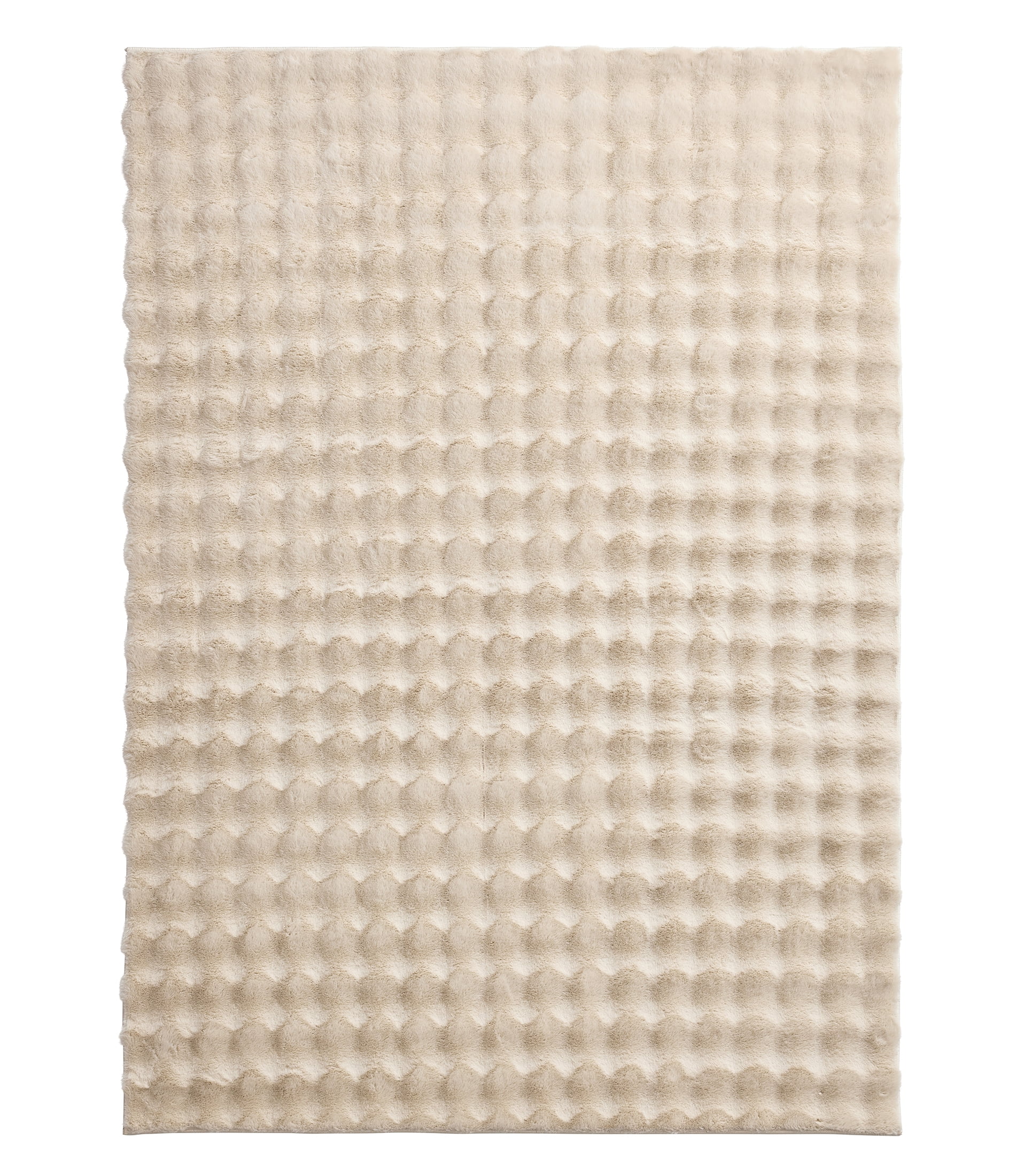 Better Homes & Gardens Beige Faux Fur Bubbles Indoor Area Rug, 7'x10'