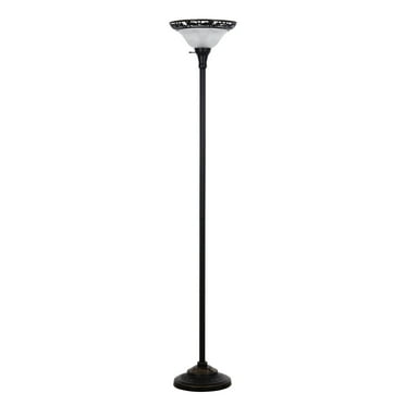 Better Homes & Gardens 70" Victorian Floor Lamp with Etched Glass Shade in Bronze Color