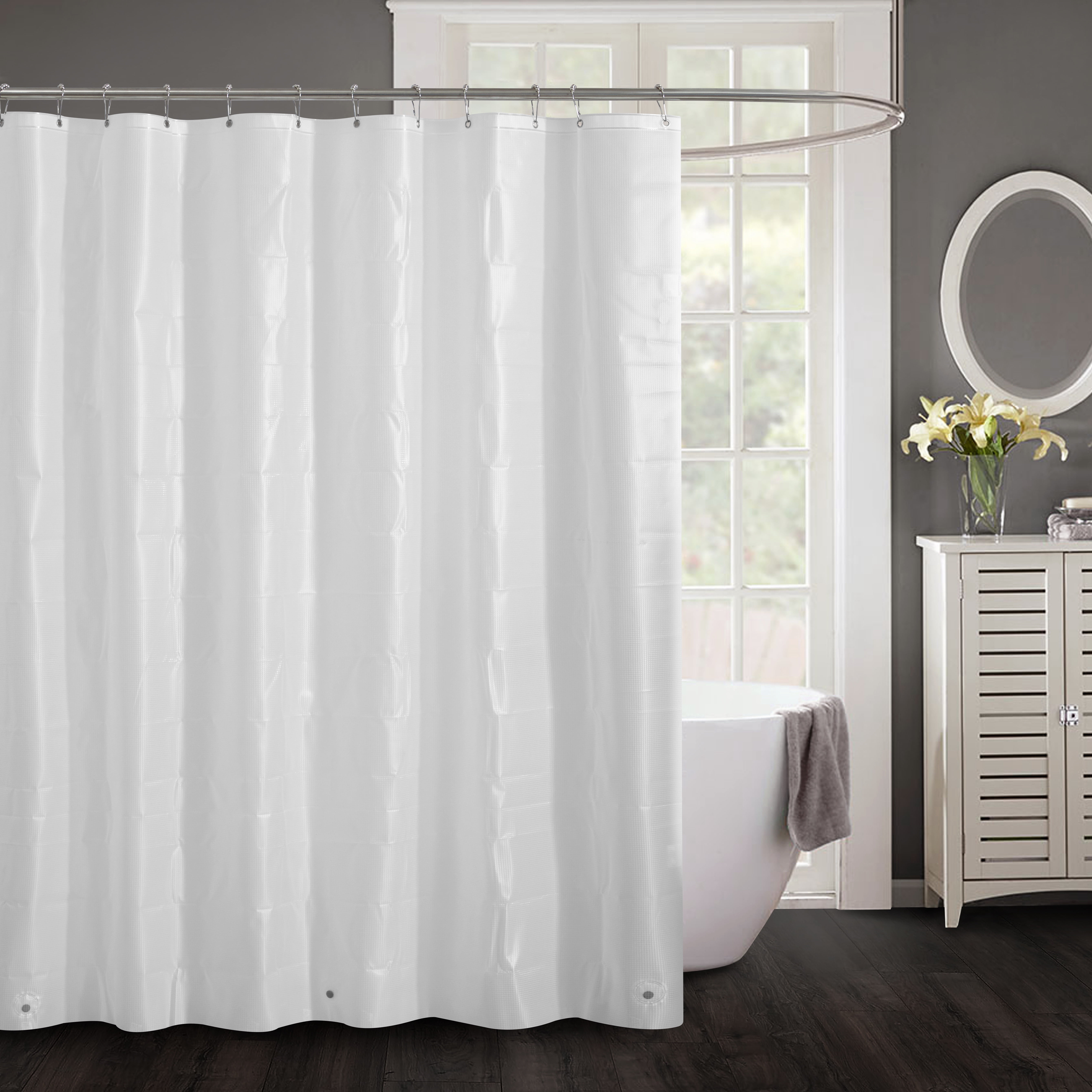 Better Homes & Gardens, 72" x 70", Heavy Weight PEVA, Embossed Waffle Shower Liner, White
