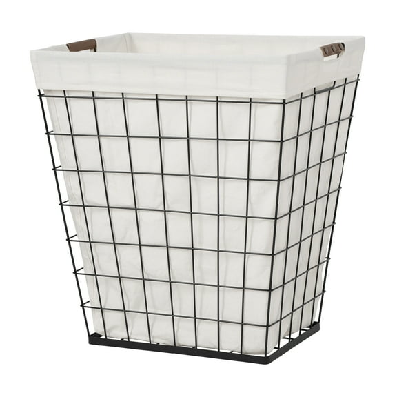 Better Homes & Gardens 75L Rectangular Steel Wire Laundry Hamper with Removable Liner, Natural, Adult
