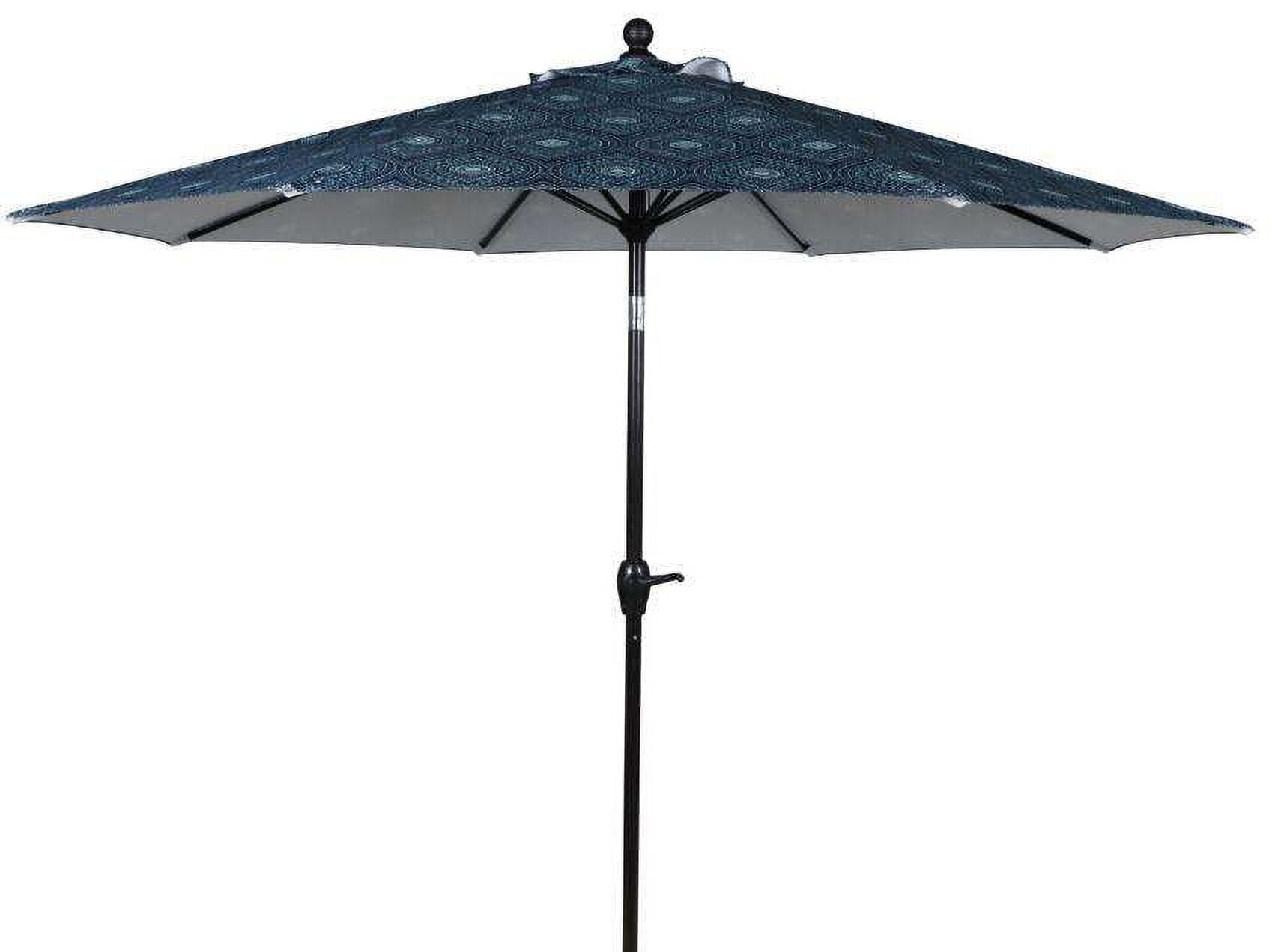 Walmart discounts of Better Homes & Gardens 9' Blue Medallion Round Tilting Patio Umbrella, Adjustable Tilt