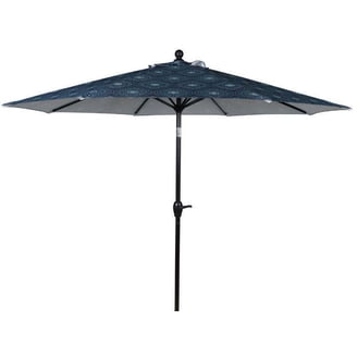 black patio umbrella at walmart The LED Swilt which powers the lights along the umbrella ribs for 8 to 12 hours without the need for electricity California Umbrella 9' Rd.Crank Lift,